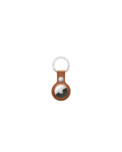 AirTag Leather Key Ring Saddle Brown